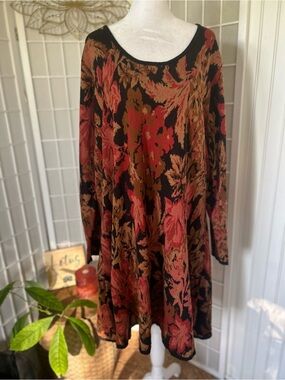 NWT Soft Surroundings 1X Floral Sweater Dress – A-Line Knit Dress